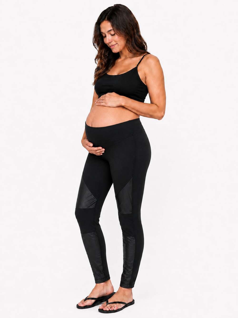Isabel Maternity by Ingrid & Isabel Full Length Crossover Moto Legging Size M